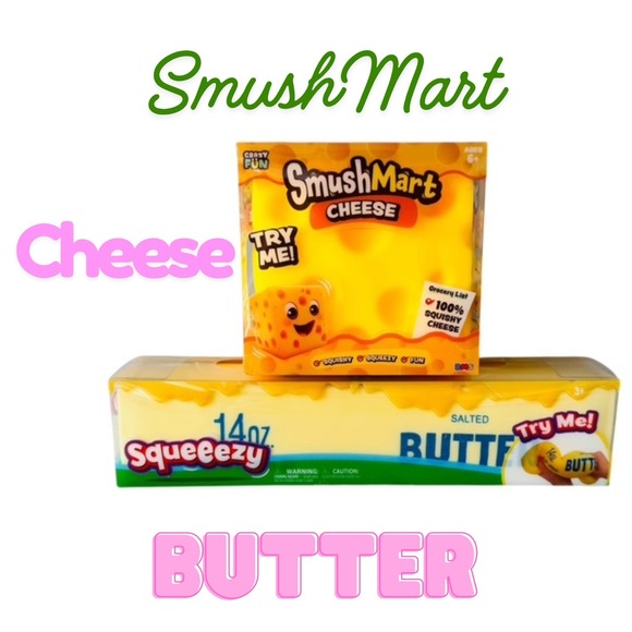 Viral Smushmart Jumbo Squeezy Cheese & Sunny Days Butter Squishy Toy TIKTOK  2x - Picture 6 of 6